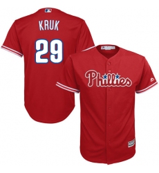 Men's Majestic Philadelphia Phillies #29 John Kruk Replica Red Alternate Cool Base MLB Jersey