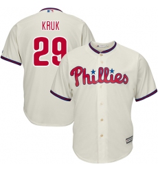 Youth Majestic Philadelphia Phillies #29 John Kruk Authentic Cream Alternate Cool Base MLB Jersey