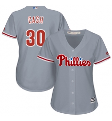 Women's Majestic Philadelphia Phillies #30 Dave Cash Authentic Grey Road Cool Base MLB Jersey