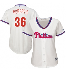 Women's Majestic Philadelphia Phillies #36 Robin Roberts Authentic Cream Alternate Cool Base MLB Jersey