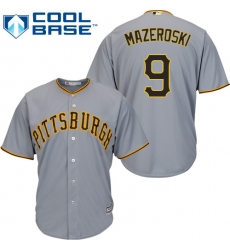 Men's Majestic Pittsburgh Pirates #9 Bill Mazeroski Replica Grey Road Cool Base MLB Jersey