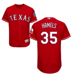 Men's Majestic Texas Rangers #35 Cole Hamels Red Alternate Flex Base Authentic Collection MLB Jersey