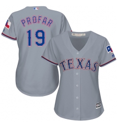 Women's Majestic Texas Rangers #19 Jurickson Profar Authentic Grey Road Cool Base MLB Jersey