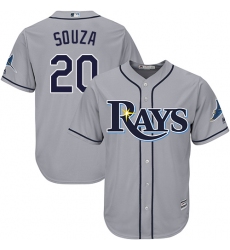 Men's Majestic Tampa Bay Rays #20 Steven Souza Replica Grey Road Cool Base MLB Jersey