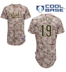 Men's Majestic Cincinnati Reds #19 Joey Votto Authentic Camo Alternate Cool Base MLB Jersey
