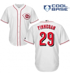 Youth Majestic Cincinnati Reds #29 Brandon Finnegan Authentic White Home Cool Base MLB Jersey