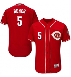 Men's Majestic Cincinnati Reds #5 Johnny Bench Red Alternate Flex Base Authentic Collection MLB Jersey