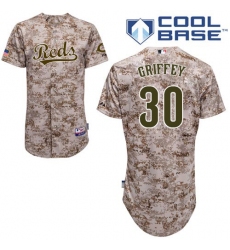 Men's Majestic Cincinnati Reds #30 Ken Griffey Authentic Camo Alternate Cool Base MLB Jersey