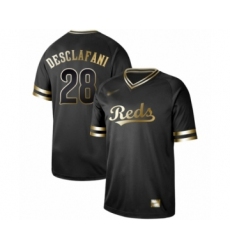 Men's Cincinnati Reds #28 Anthony DeSclafani Authentic Black Gold Fashion Baseball Jersey