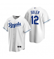 Men's Nike Kansas City Royals #12 Jorge Soler White Home Stitched Baseball Jersey