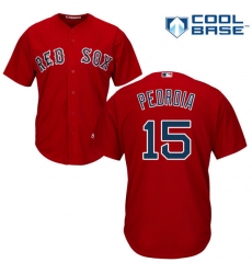 Youth Majestic Boston Red Sox #15 Dustin Pedroia Authentic Red Alternate Home Cool Base MLB Jersey
