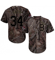 Men's Majestic Boston Red Sox #34 David Ortiz Authentic Camo Realtree Collection Flex Base 2018 World Series Champions MLB Jersey