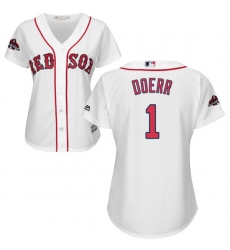 Women's Majestic Boston Red Sox #1 Bobby Doerr Authentic White Home 2018 World Series Champions MLB Jersey