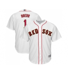 Youth Boston Red Sox #1 Bobby Doerr Authentic White 2019 Gold Program Cool Base Baseball Jersey