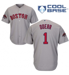 Youth Majestic Boston Red Sox #1 Bobby Doerr Authentic Grey Road Cool Base 2018 World Series Champions MLB Jersey