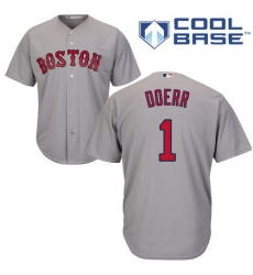 Youth Majestic Boston Red Sox #1 Bobby Doerr Authentic Grey Road Cool Base MLB Jersey