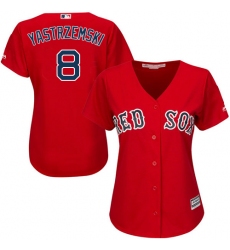 Women's Majestic Boston Red Sox #8 Carl Yastrzemski Authentic Red Alternate Home MLB Jersey