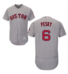 Men's Majestic Boston Red Sox #6 Johnny Pesky Grey Road Flex Base Authentic Collection MLB Jersey