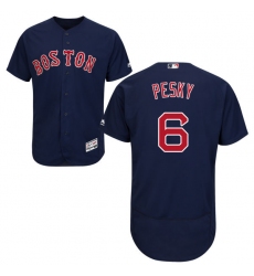 Men's Majestic Boston Red Sox #6 Johnny Pesky Navy Blue Alternate Flex Base Authentic Collection MLB Jersey