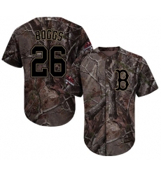 Youth Majestic Boston Red Sox #26 Wade Boggs Authentic Camo Realtree Collection Flex Base 2018 World Series Champions MLB Jersey