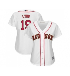 Women's Boston Red Sox #19 Fred Lynn Authentic White 2019 Gold Program Cool Base Baseball Jersey