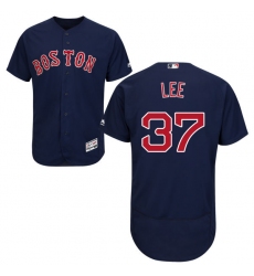 Men's Majestic Boston Red Sox #37 Bill Lee Navy Blue Alternate Flex Base Authentic Collection MLB Jersey