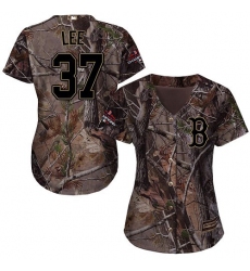 Women's Majestic Boston Red Sox #37 Bill Lee Authentic Camo Realtree Collection Flex Base 2018 World Series Champions MLB Jersey