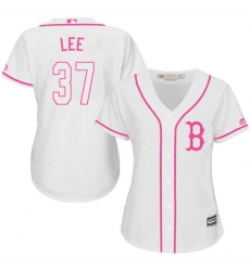 Women's Majestic Boston Red Sox #37 Bill Lee Replica White Fashion MLB Jersey