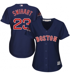 Women's Majestic Boston Red Sox #23 Blake Swihart Authentic Navy Blue Alternate Road 2018 World Series Champions MLB Jersey