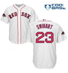 Youth Majestic Boston Red Sox #23 Blake Swihart Authentic White Home Cool Base 2018 World Series Champions MLB Jersey