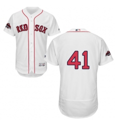 Men's Majestic Boston Red Sox #41 Chris Sale White Home Flex Base Authentic Collection 2018 World Series Champions MLB Jersey