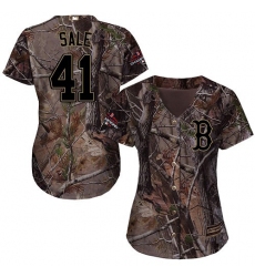 Women's Majestic Boston Red Sox #41 Chris Sale Authentic Camo Realtree Collection Flex Base 2018 World Series Champions MLB Jersey