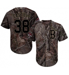 Men's Majestic Boston Red Sox #38 Rusney Castillo Authentic Camo Realtree Collection Flex Base 2018 World Series Champions MLB Jersey