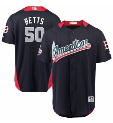 Youth Majestic Boston Red Sox #50 Mookie Betts Game Navy Blue American League 2018 MLB All-Star MLB Jersey