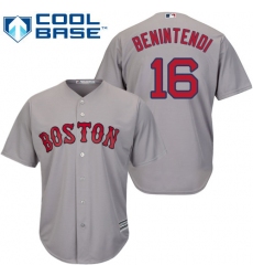 Youth Majestic Boston Red Sox #16 Andrew Benintendi Authentic Grey Road Cool Base MLB Jersey