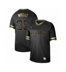 Men's Boston Red Sox #35 Steven Wright Authentic Black Gold Fashion Baseball Jersey