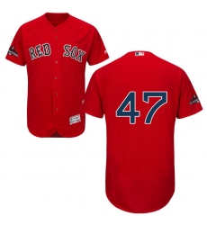 Men's Majestic Boston Red Sox #47 Tyler Thornburg Red Alternate Flex Base Authentic Collection 2018 World Series Champions MLB Jersey
