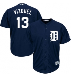 Men's Majestic Detroit Tigers #13 Lance Parrish Replica Navy Blue Alternate Cool Base MLB Jersey