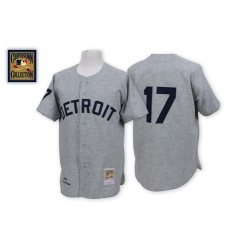 Men's Mitchell and Ness 1968 Detroit Tigers #17 Denny Mclain Authentic Grey Throwback MLB Jersey