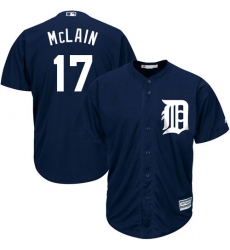 Youth Majestic Detroit Tigers #17 Denny McLain Authentic Navy Blue Alternate Cool Base MLB Jersey