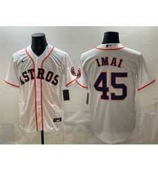 Men's Houston Astros #45 Tatsuya Imai White Cool Base Stitched Jersey