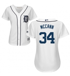 Women's Majestic Detroit Tigers #34 James McCann Replica White Home Cool Base MLB Jersey