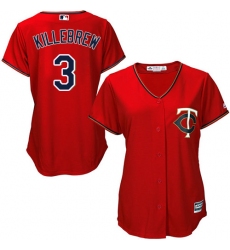 Women's Majestic Minnesota Twins #3 Harmon Killebrew Authentic Scarlet Alternate Cool Base MLB Jersey