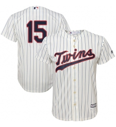 Men's Majestic Minnesota Twins #15 Glen Perkins Replica Cream Alternate Cool Base MLB Jersey