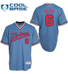 Men's Majestic Minnesota Twins #6 Tony Oliva Authentic Light Blue 1984 Turn Back The Clock MLB Jersey