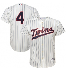 Men's Majestic Minnesota Twins #4 Paul Molitor Replica Cream Alternate Cool Base MLB Jersey
