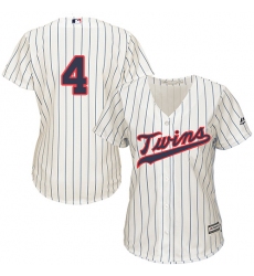 Women's Majestic Minnesota Twins #4 Paul Molitor Authentic Cream Alternate Cool Base MLB Jersey