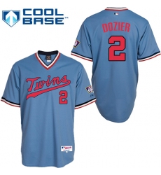 Men's Majestic Minnesota Twins #2 Brian Dozier Authentic Light Blue 1984 Turn Back The Clock MLB Jersey