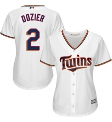 Women's Majestic Minnesota Twins #2 Brian Dozier Replica White Home Cool Base MLB Jersey