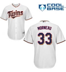 Men's Majestic Minnesota Twins #33 Justin Morneau Replica White Home Cool Base MLB Jersey